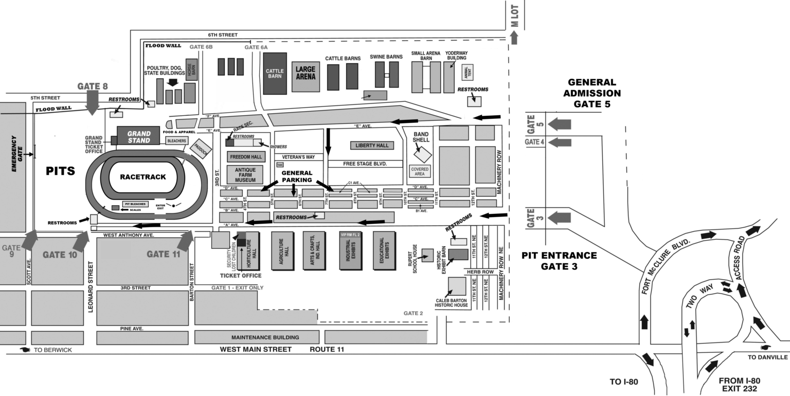 Fairgrounds Map Bloomsburg Fair Racing